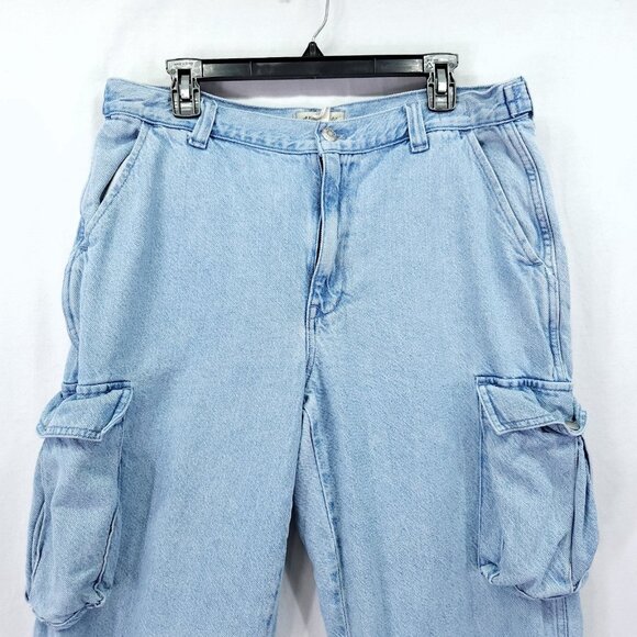 Madewell Jeans Womens 31Low Slung Cargo Wide Leg Jean High Rise Baggy Denim - Picture 10 of 16